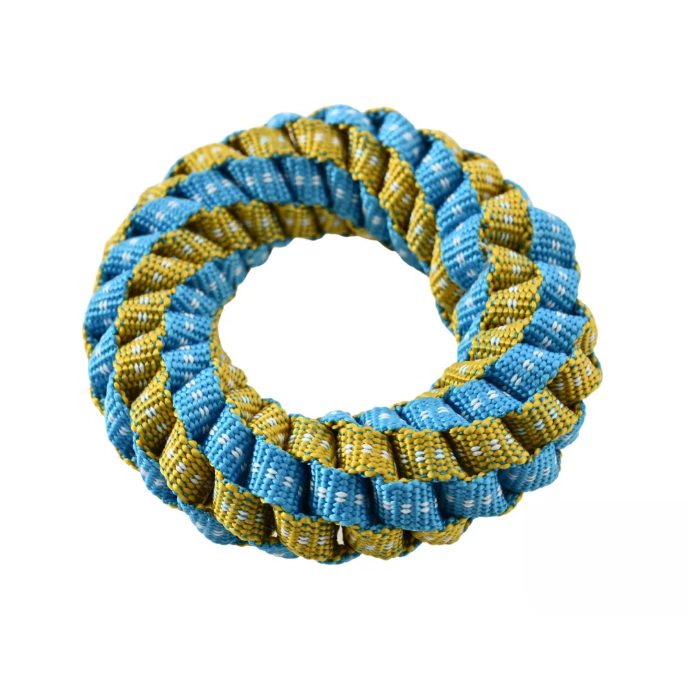 Ring Style Glow in the Dark Polyester Woven Strip Dog Toy1