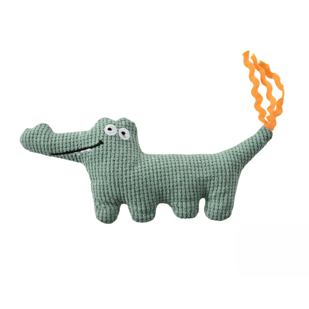 Crocodile Style Waffle Fabric Cat Catnip Toy with Crinkle Paper1