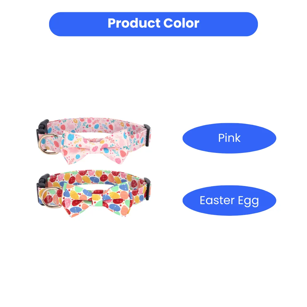 wholesale Love Heart Egg Four-Leaf Clo ver Printed Bowknot Pet Collar