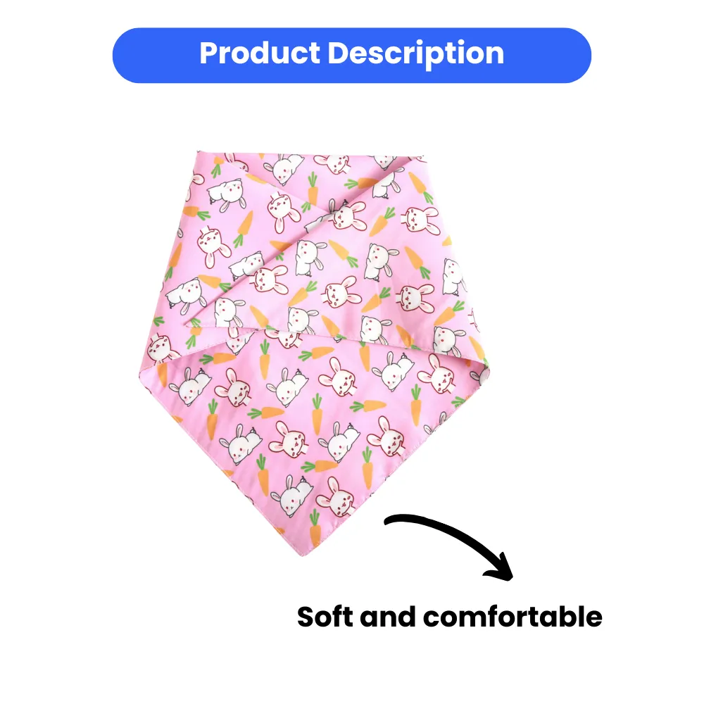 Wholesale  Easter Egg   Rabbit Printed Cute Soft Pet Dog Bandana