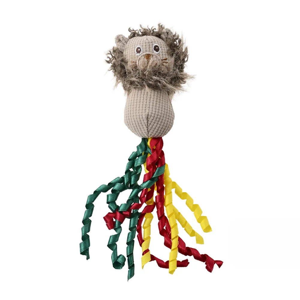 Brown Lion Style Waffle Fabric Cat Catnip Toy with Crinkle Paper1 Brown Lion Style Waffle Fabric Cat Catnip Toy with Crinkle Paper1