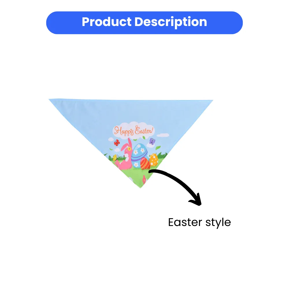 Easter Reversible Dog Bandana Scarf - Cute Soft      Pet Accessory Festive Pet Bib
