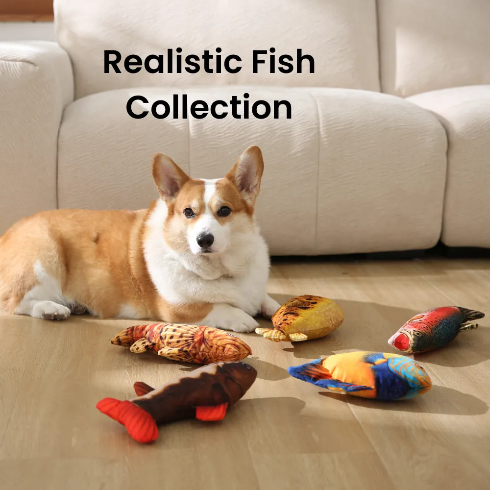 Realistic Rainbow Trout Style Durable Squeaky Plush Dog Toy3