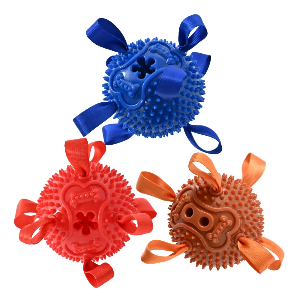 3-Color Mixed Treat Dispensing Design TPR Dog Toy with Bell1 3-Color Mixed Treat Dispensing Design TPR Dog Toy with Bell1