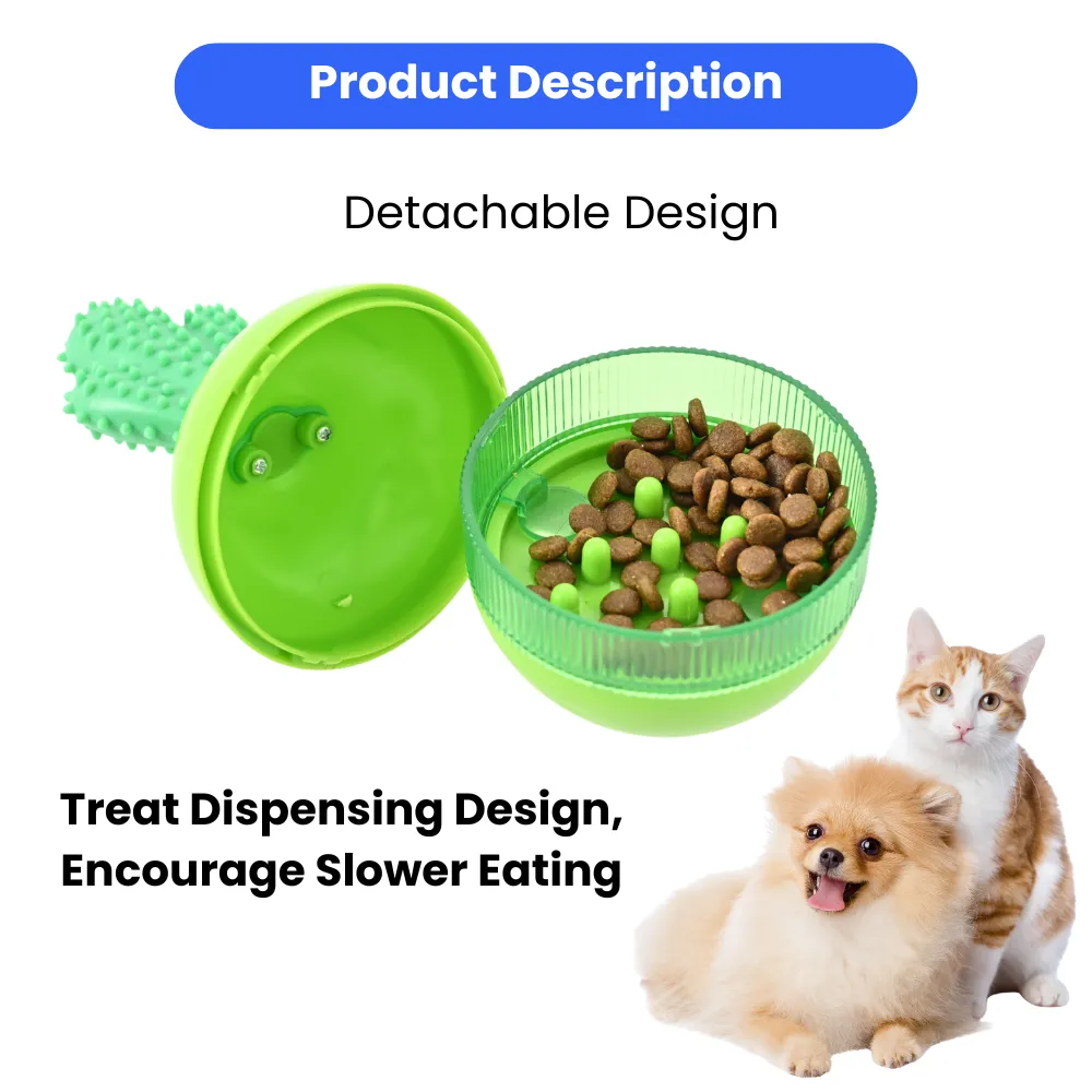 Detachable Green Radish Design Rotatable Treat Dispensing Dog Toy6