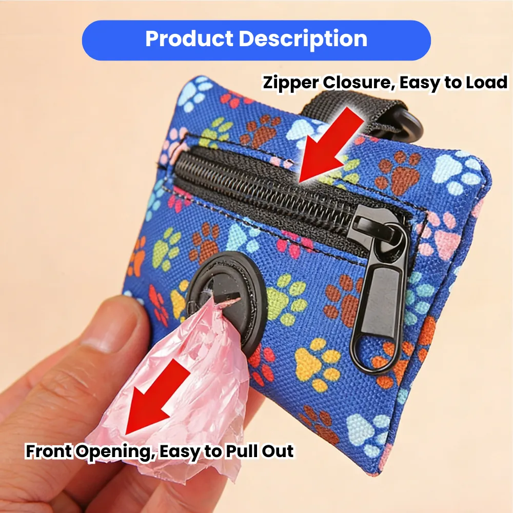 Quick-Hook and Zipper Front Slip-Resistant Dog Poop Bag Holder (9)