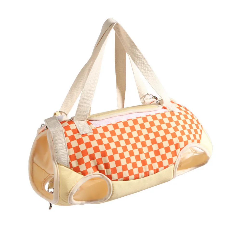 Checkered    Cat Carrier Backpack  Portable Pet Sling Bag for Outdoor Walking