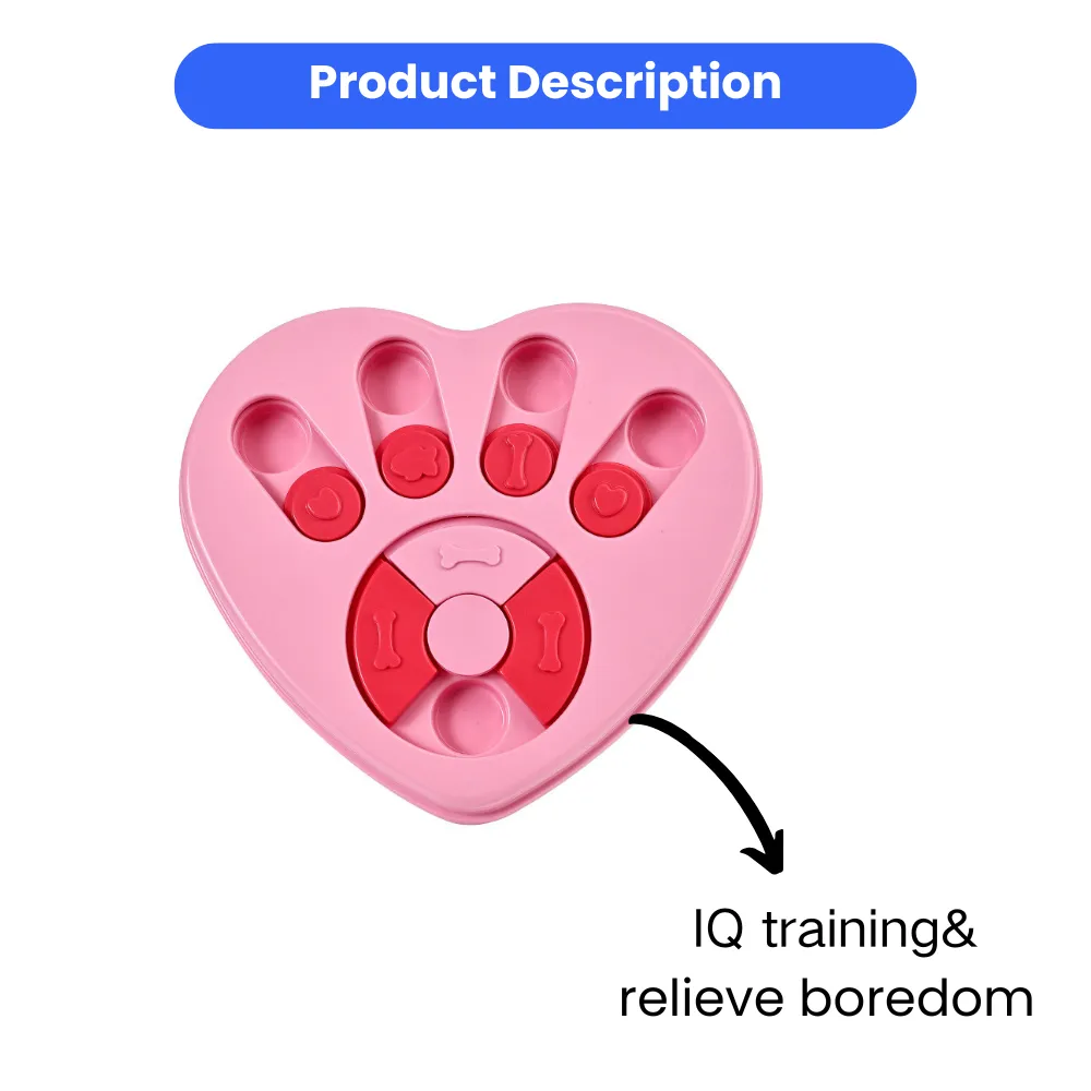 Heart-Shaped Dog Puzzle Slow Feeder Cute Anti-Gulping Pet Food Bowl Heart-Shaped Dog Puzzle Slow Feeder Cute Anti-Gulping Pet Food Bowl