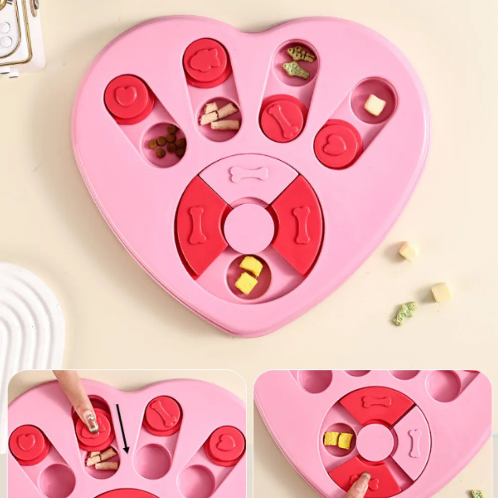 Heart-Shaped Dog Puzzle Slow Feeder Cute Anti-Gulping Pet Food Bowl Heart-Shaped Dog Puzzle Slow Feeder Cute Anti-Gulping Pet Food Bowl