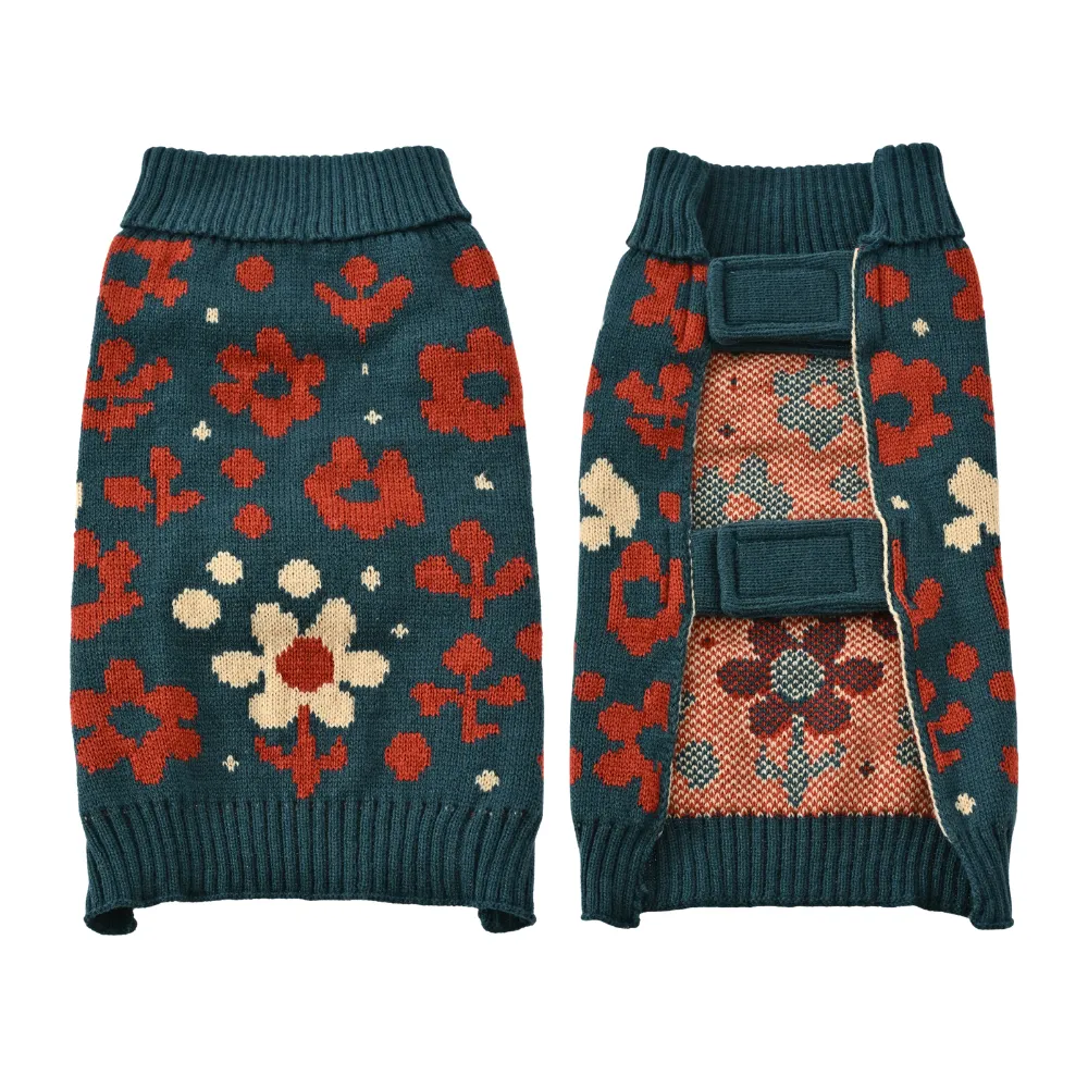 Dual Hook and Loop Straps Warm Wool-textured Fabric Dog Sweater3 Dual Hook and Loop Straps Warm Wool-textured Fabric Dog Sweater3