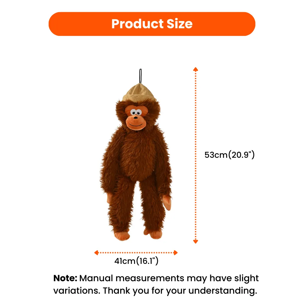 Cute Brown Ape Style Hangable Squeaky Crinkly Dog Companion Toy6