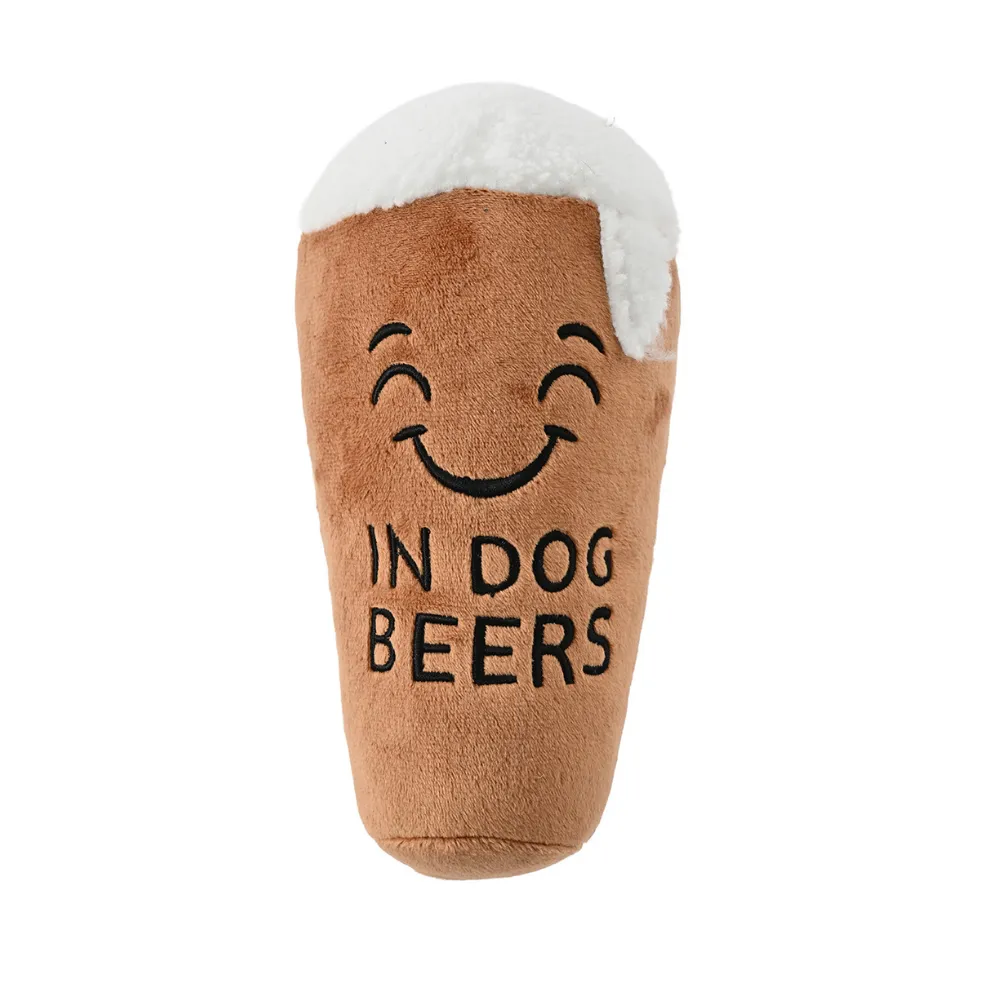beer plush dog toy squeaky soft chew toy for small medium dogs interactive pet toy
