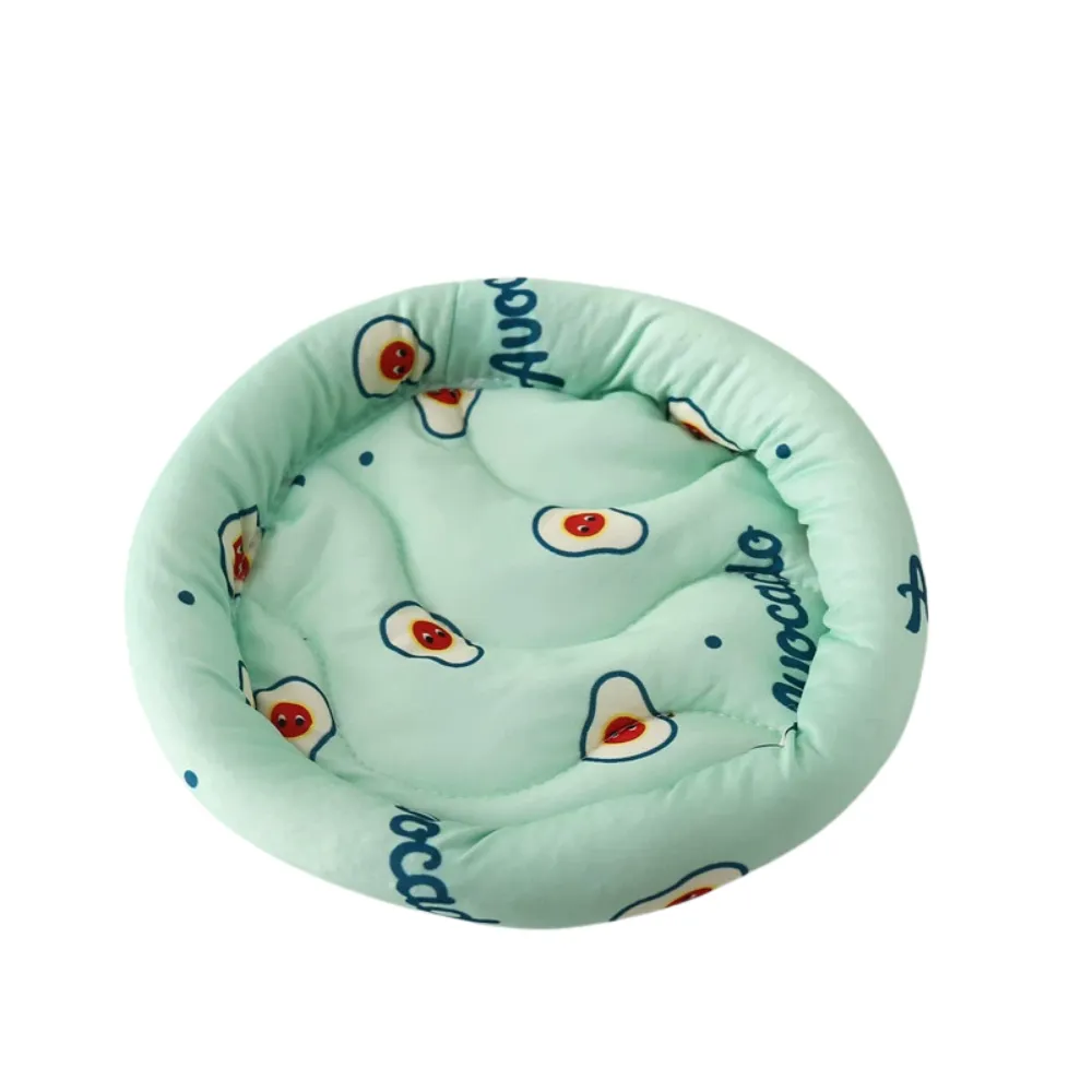  green cooling pet bed avocado print soft breathable small animal cushion