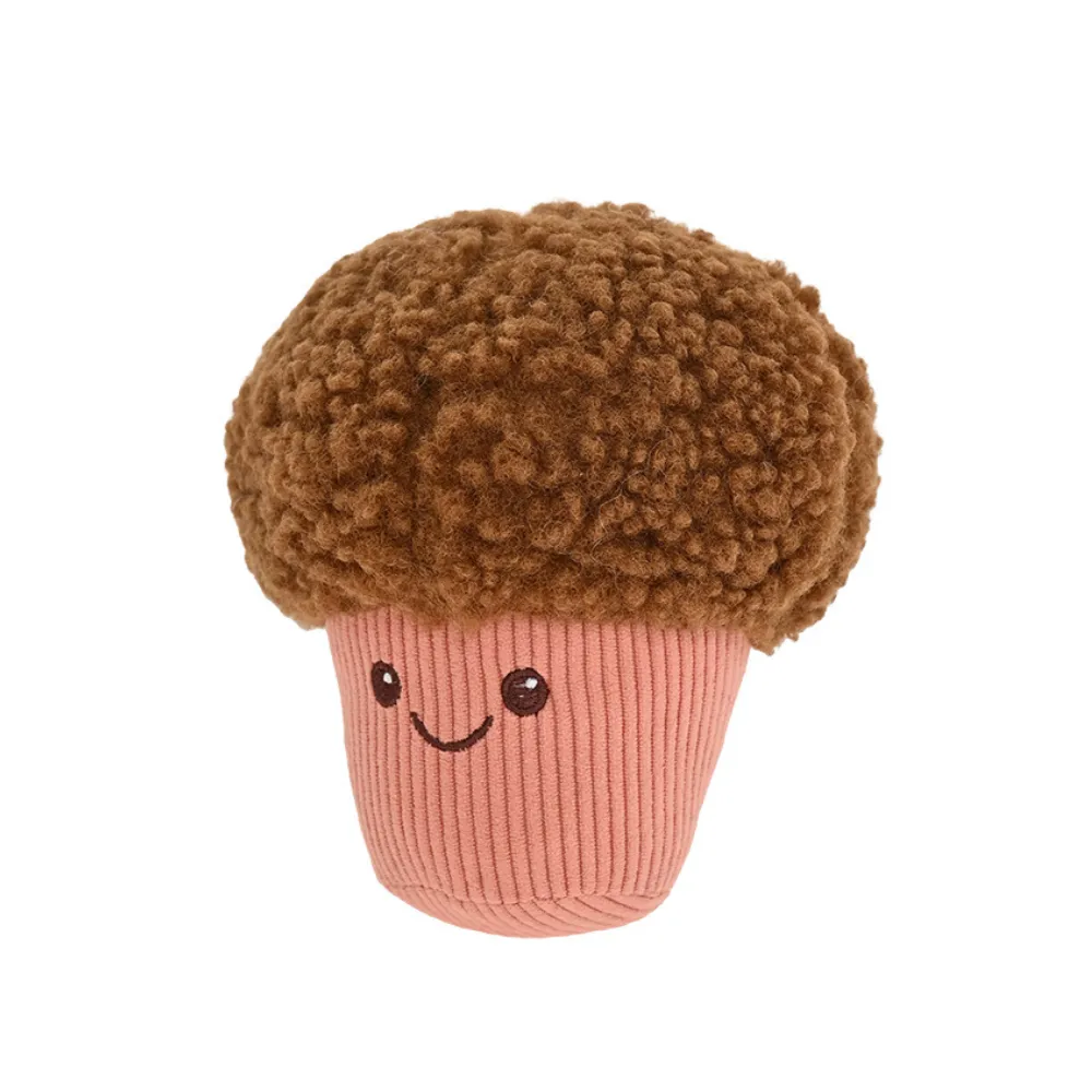 cute cupcake plush dog toy with squeaker soft teddy material for puppies