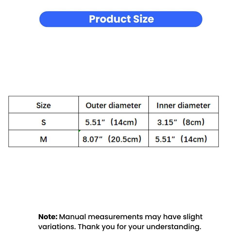 cooling pet bed size chart small medium outer inner diameter measurement