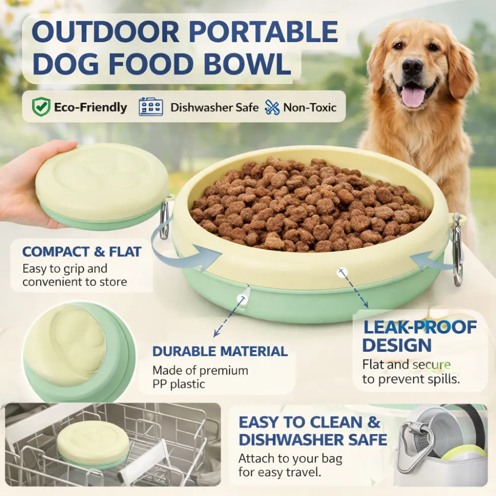 portable dog bowl with leak proof design eco friendly material dishwasher safe and durable