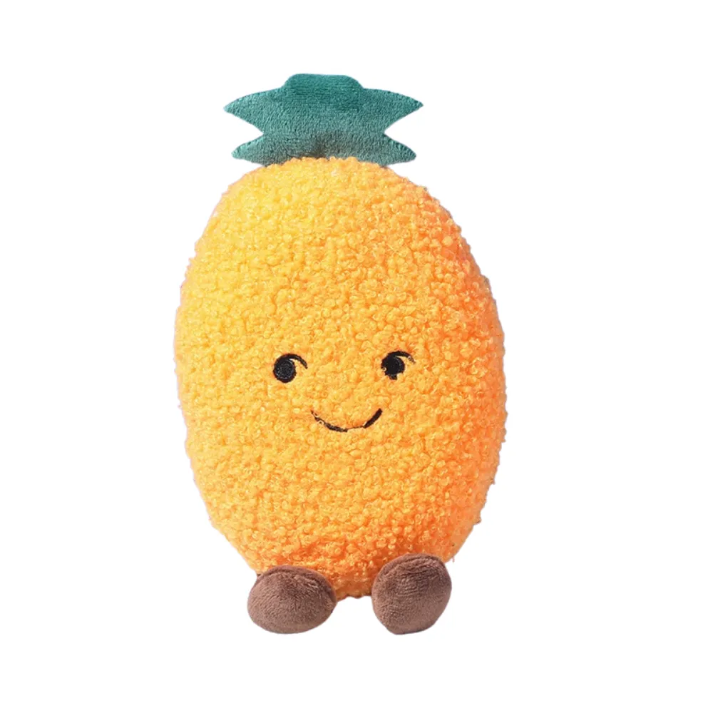 pineapple shaped plush dog toy soft squeaky chew toy for small dogs