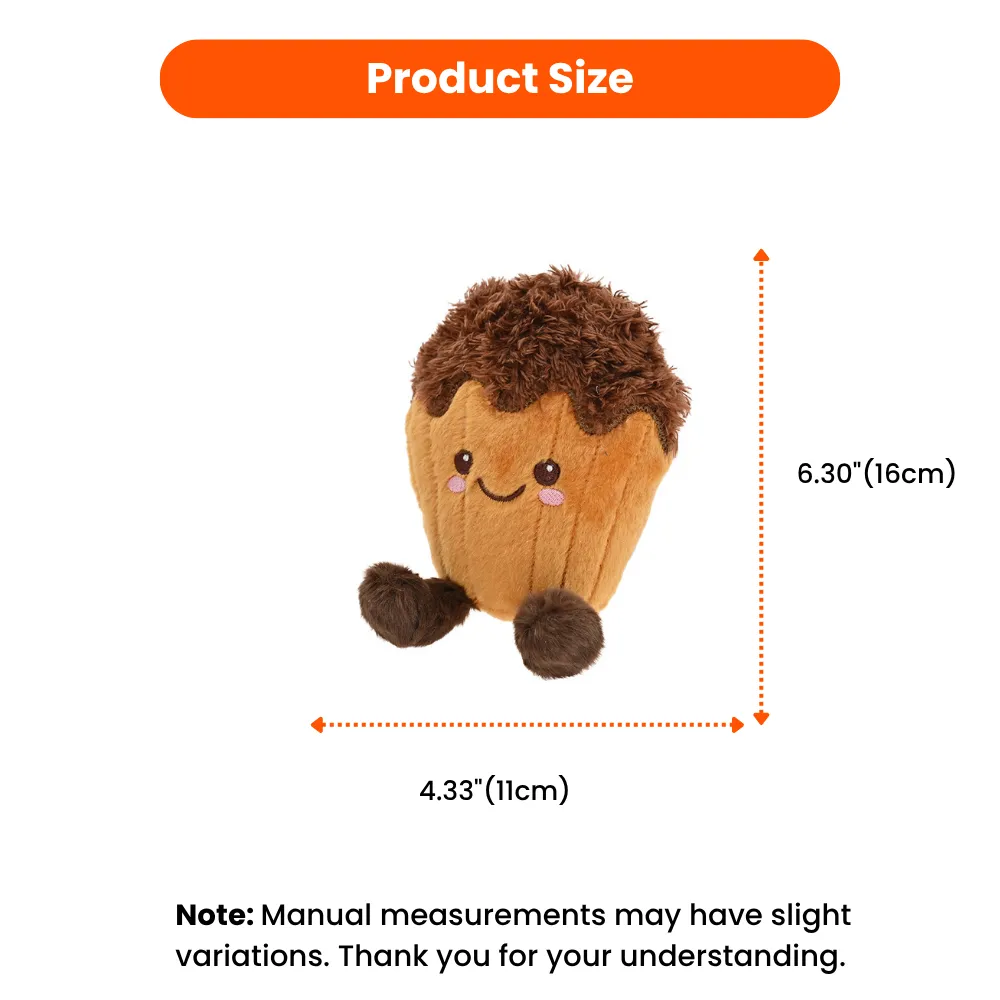 plush dog toy size 6.3 inch height and 4.33 inch width suitable for small dogs