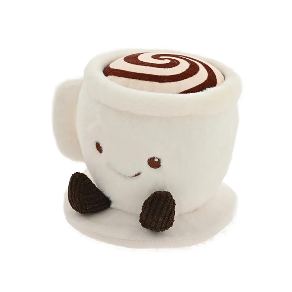 coffee cup plush dog toy soft squeaky pet toy for small dogs