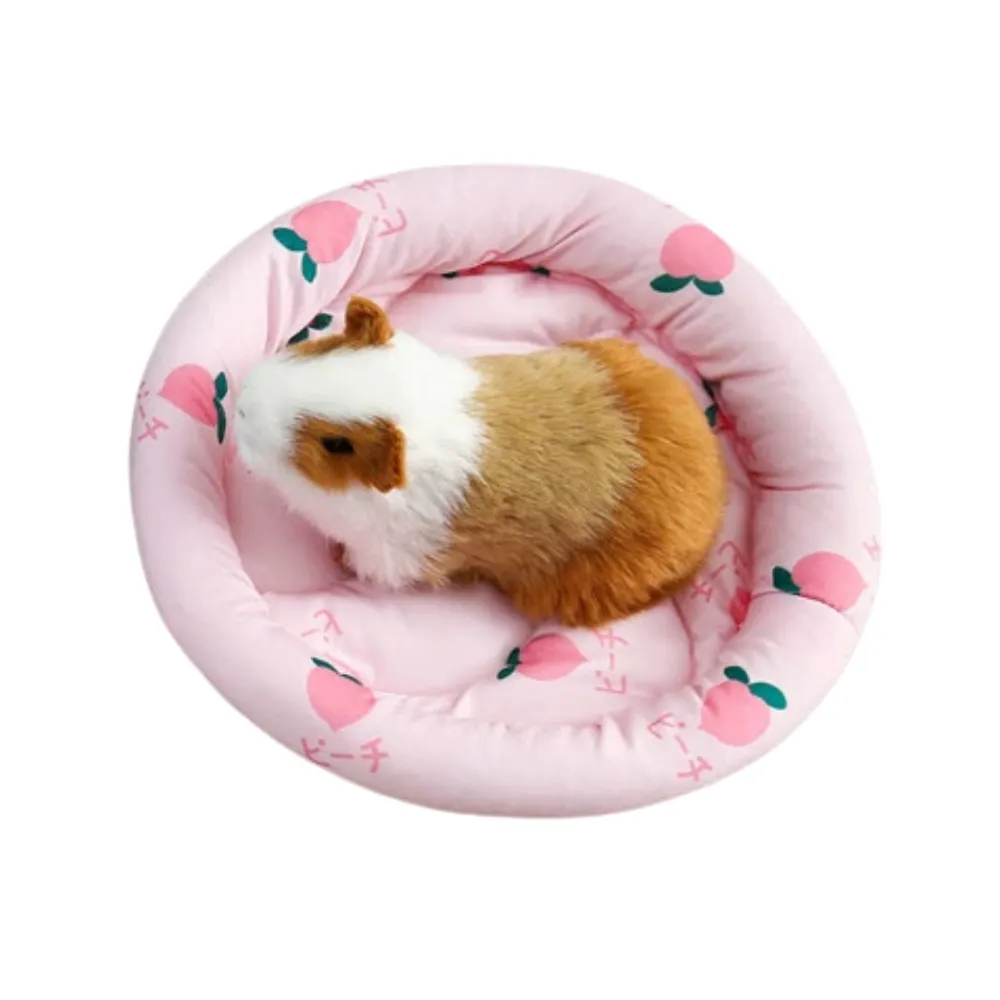 guinea pig lying on pink cooling pet bed soft breathable summer small animal nest
