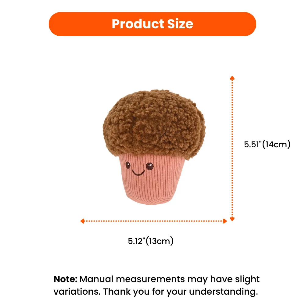 plush cupcake dog toy size 5.5 inch height 5.1 inch width