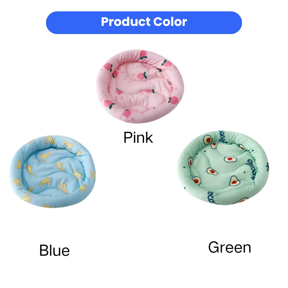 cooling pet bed color options pink blue green soft breathable small pet nest