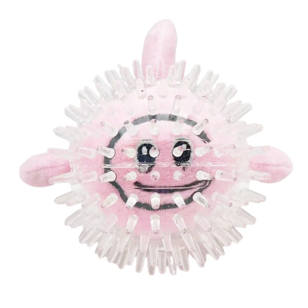 pink squeaky spiky dog toy soft chew toy for puppies interactive pet toy