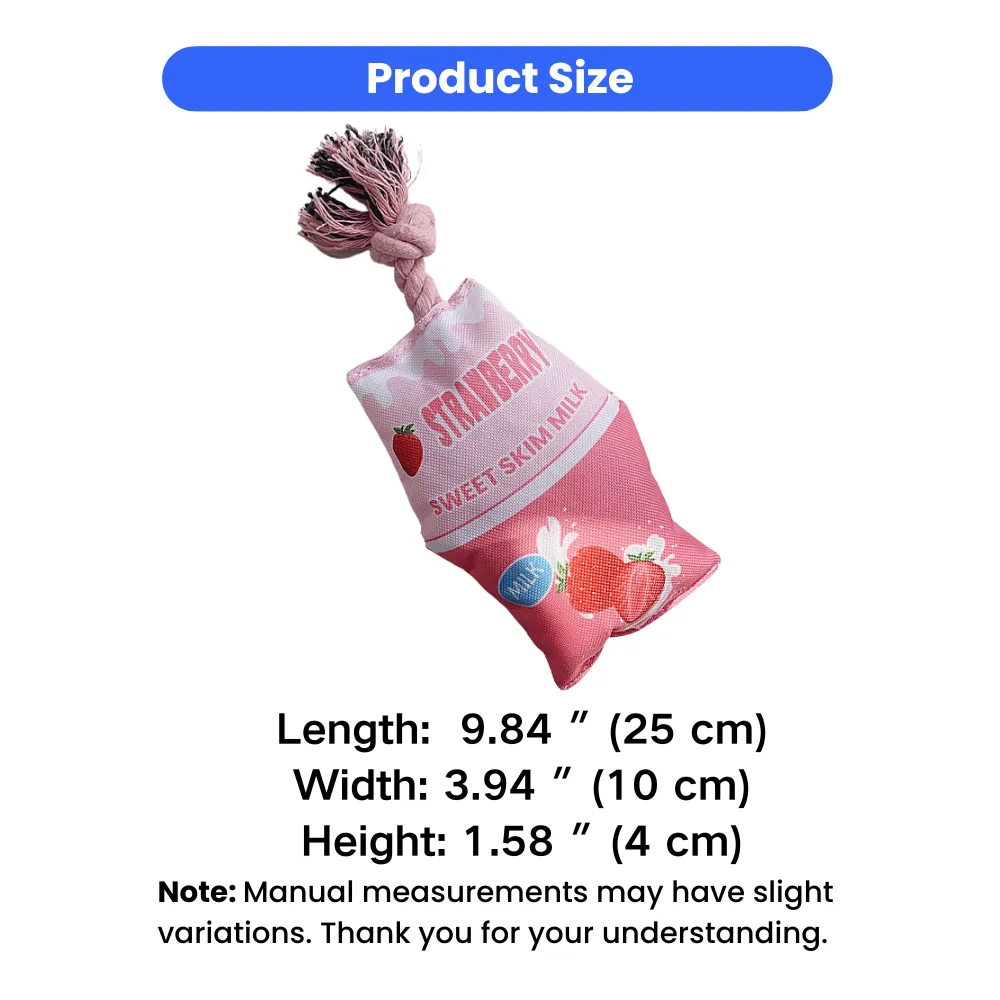 dog rope toy size 9.84 inch length plush milk carton dog toy dimensions