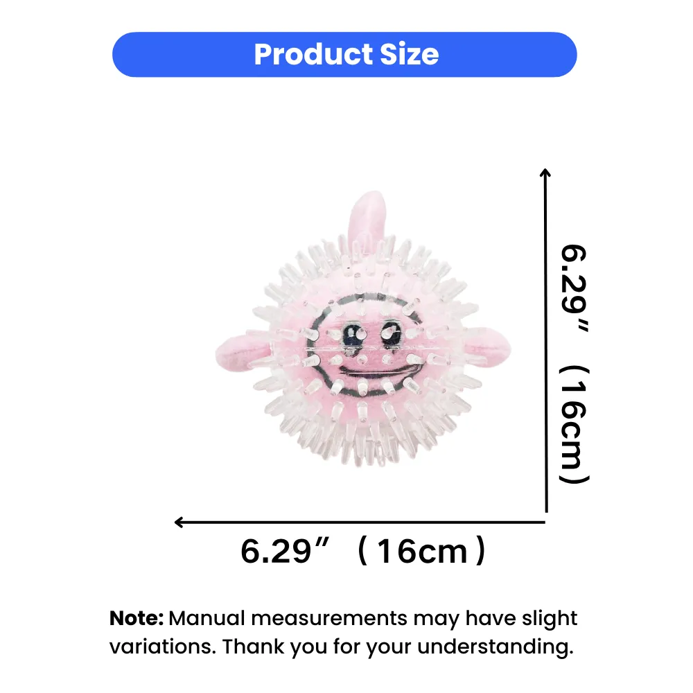 dog squeaky toy size 6.29 inch（ 16cm ）spiky chew toy for puppies and small dogs