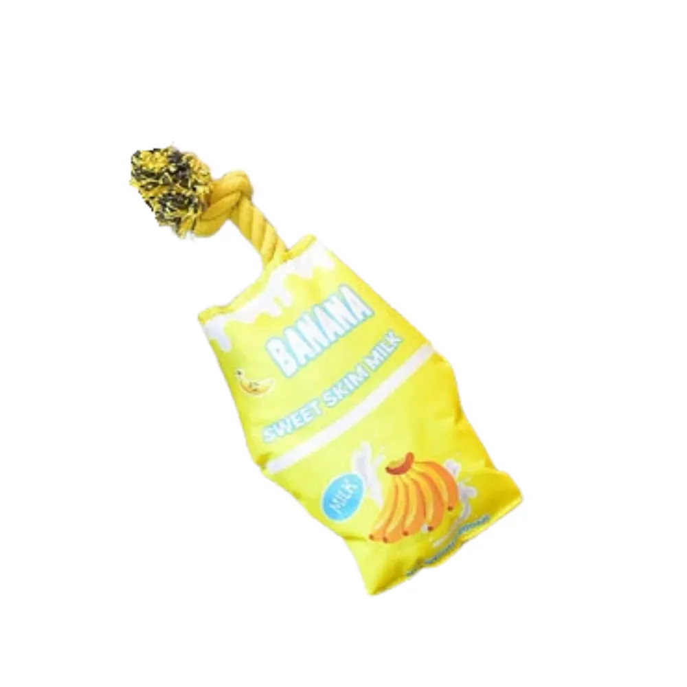 banana milk dog toy rope chew toy durable plush interactive pet toy