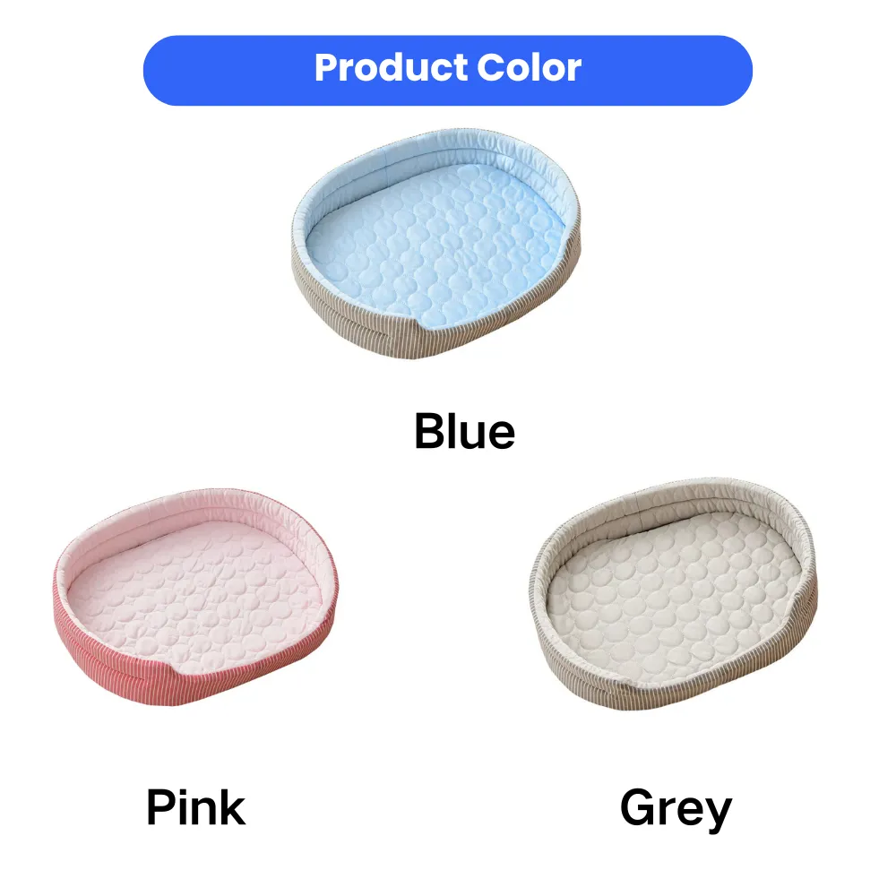 cooling pet bed available in blue pink grey colors washable dog cat bed