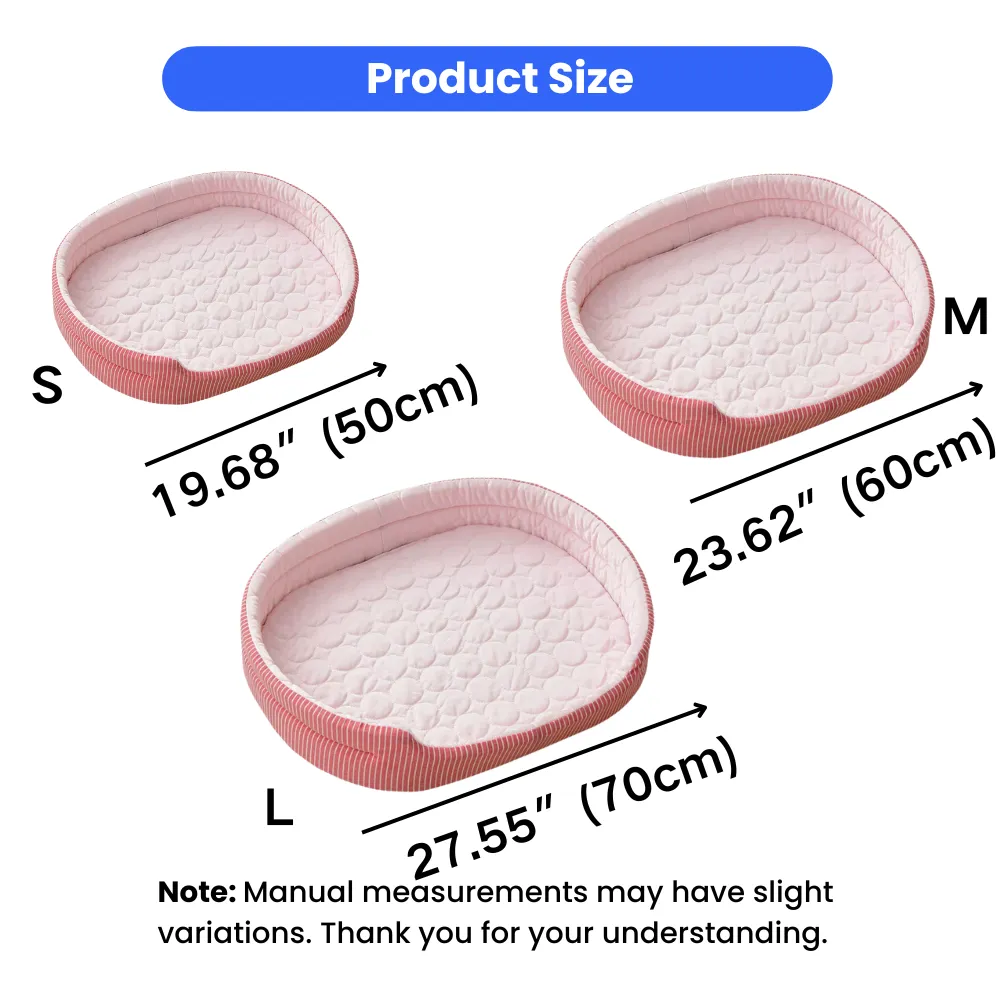 cooling pet bed size chart small medium large dog cat bed dimensions
