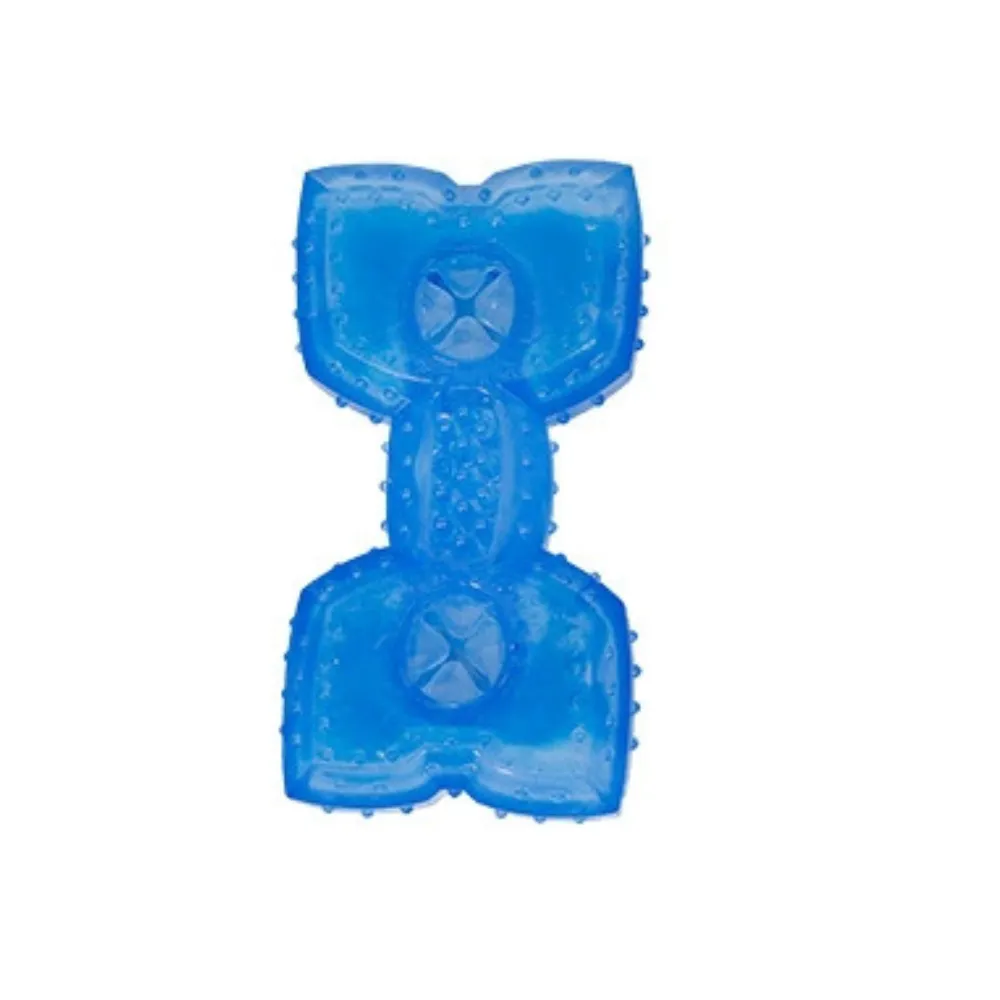 blue bone dog chew toy durable textured surface for dental cleaning