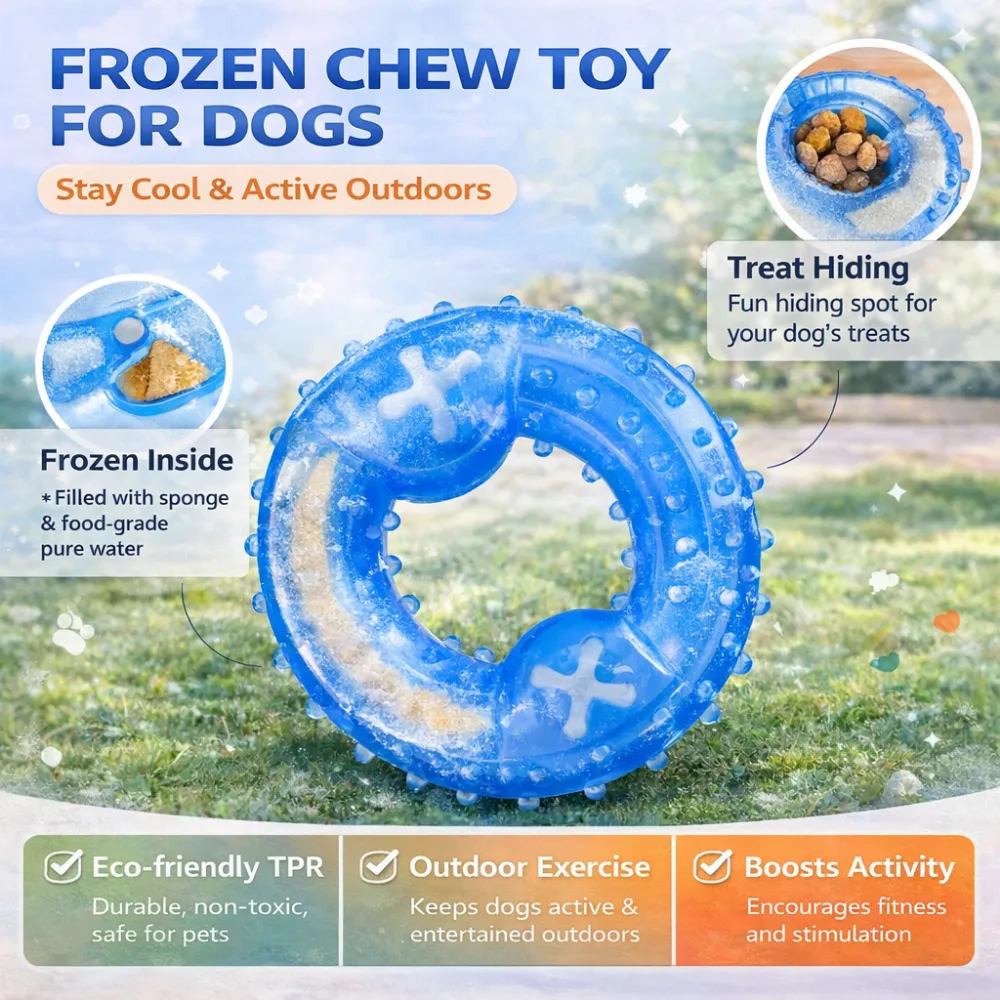 frozen dog chew toy with treat hiding feature cooling toy for summer