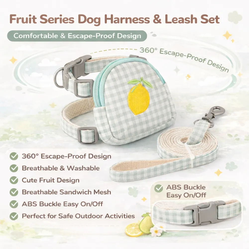 escape proof dog harness breathable mesh adjustable straps abs buckle easy on off dog harness set