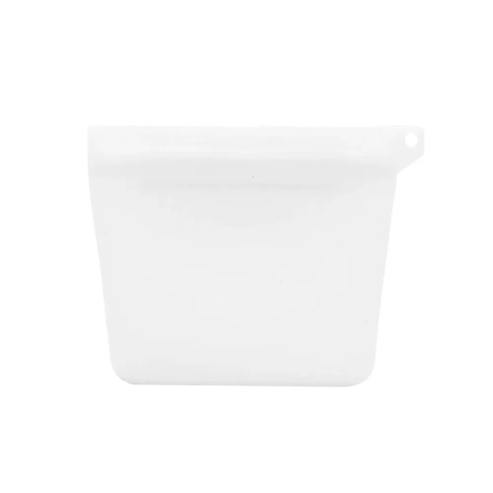 white silicone pet food pouch reusable dog treat storage bag minimalist design