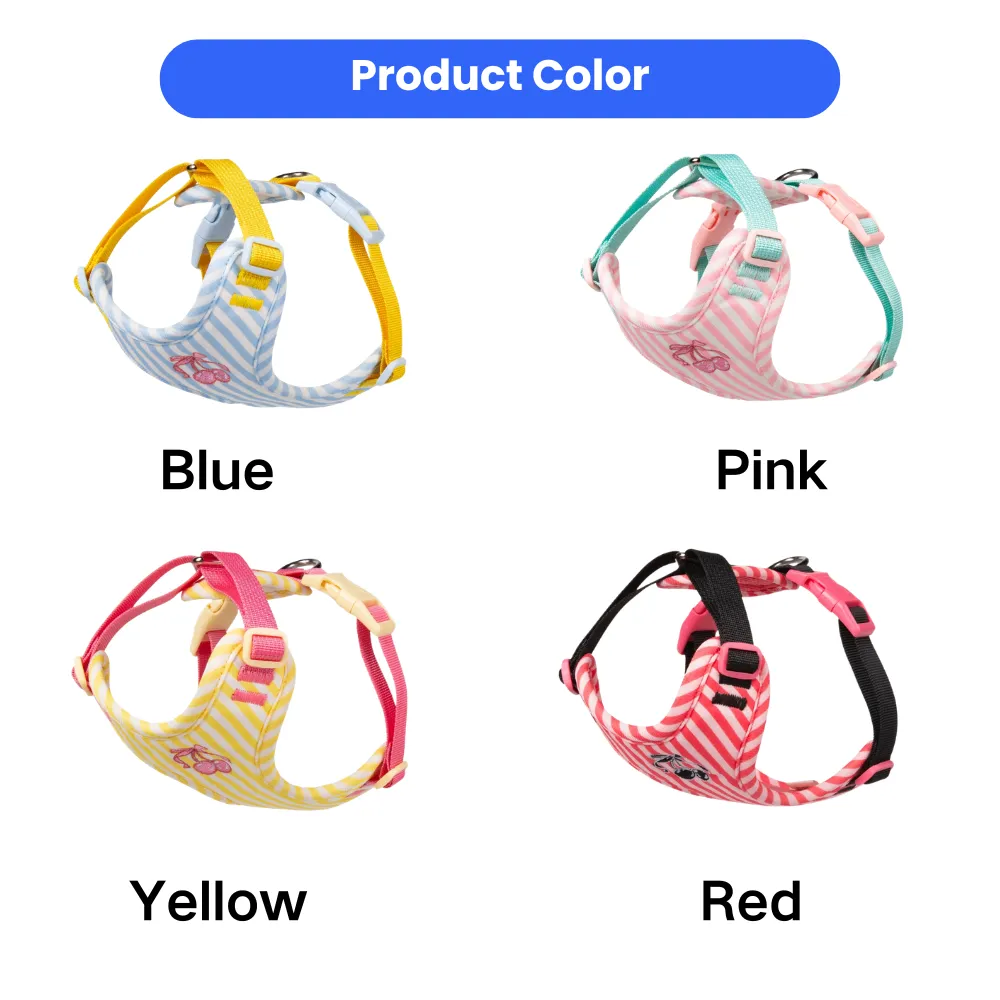 dog vest harness multiple colors blue pink yellow red striped soft adjustable harness options
