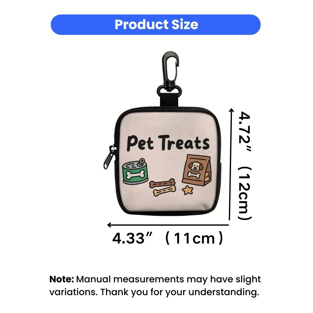 dog treat pouch size 11cm 12cm compact portable pet snack storage bag