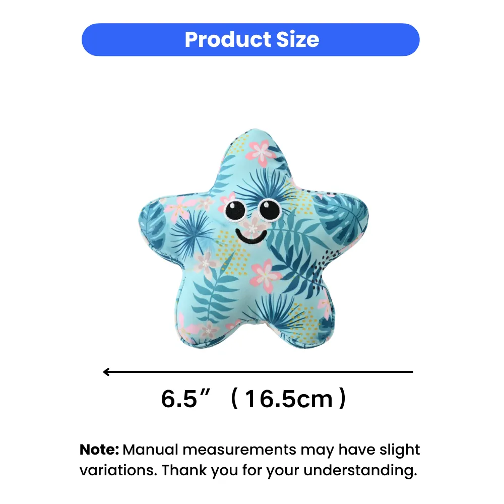 starfish dog toy size 6.5 inch 16.5 cm small dog squeaky toy dimensions