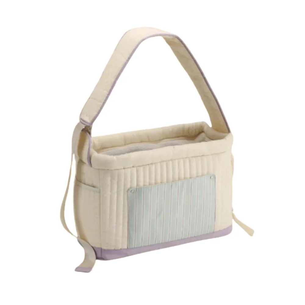 beige pet carrier bag minimalist design soft portable dog travel shoulder bag