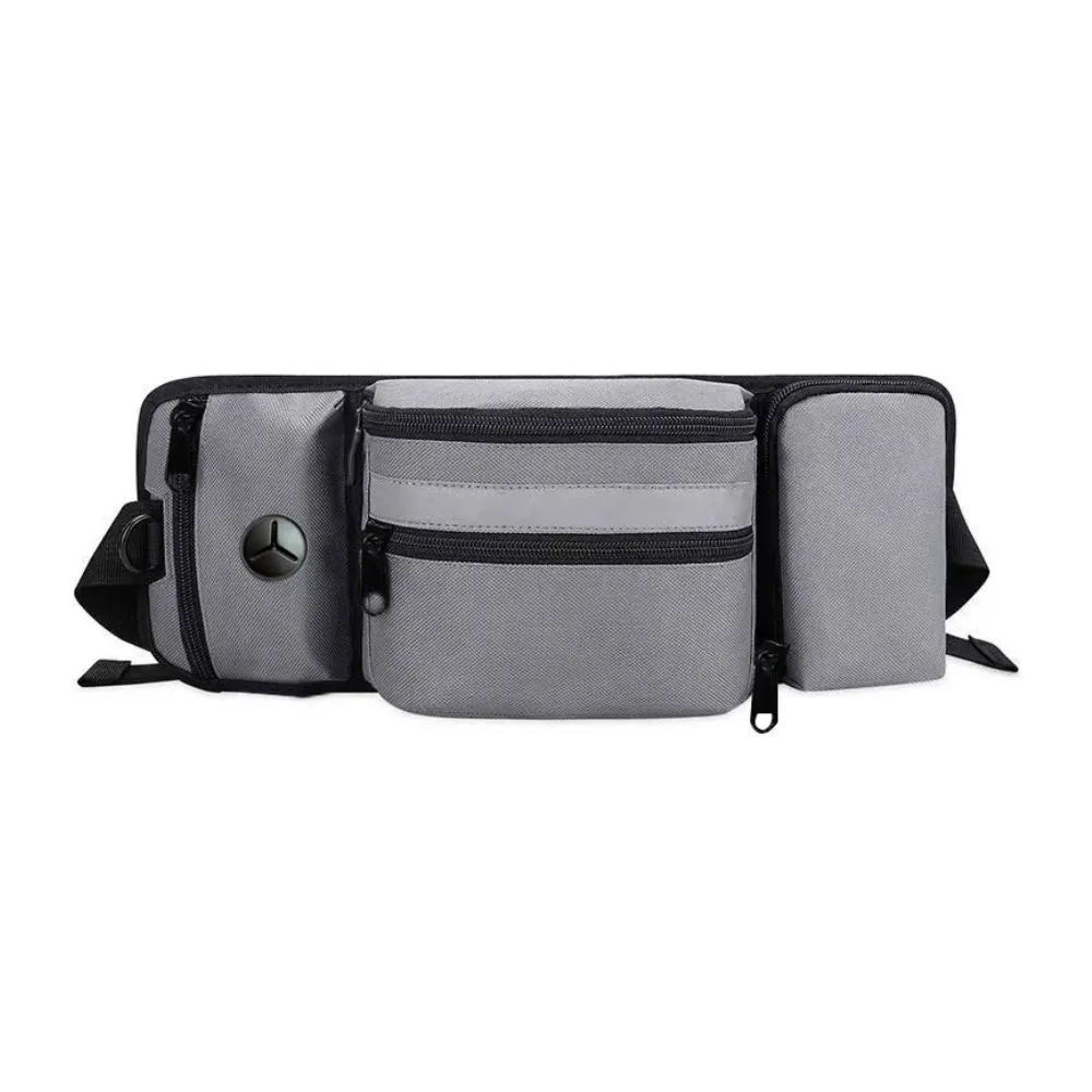  grey dog training waist bag with zipper pockets durable fabric and adjustable strap