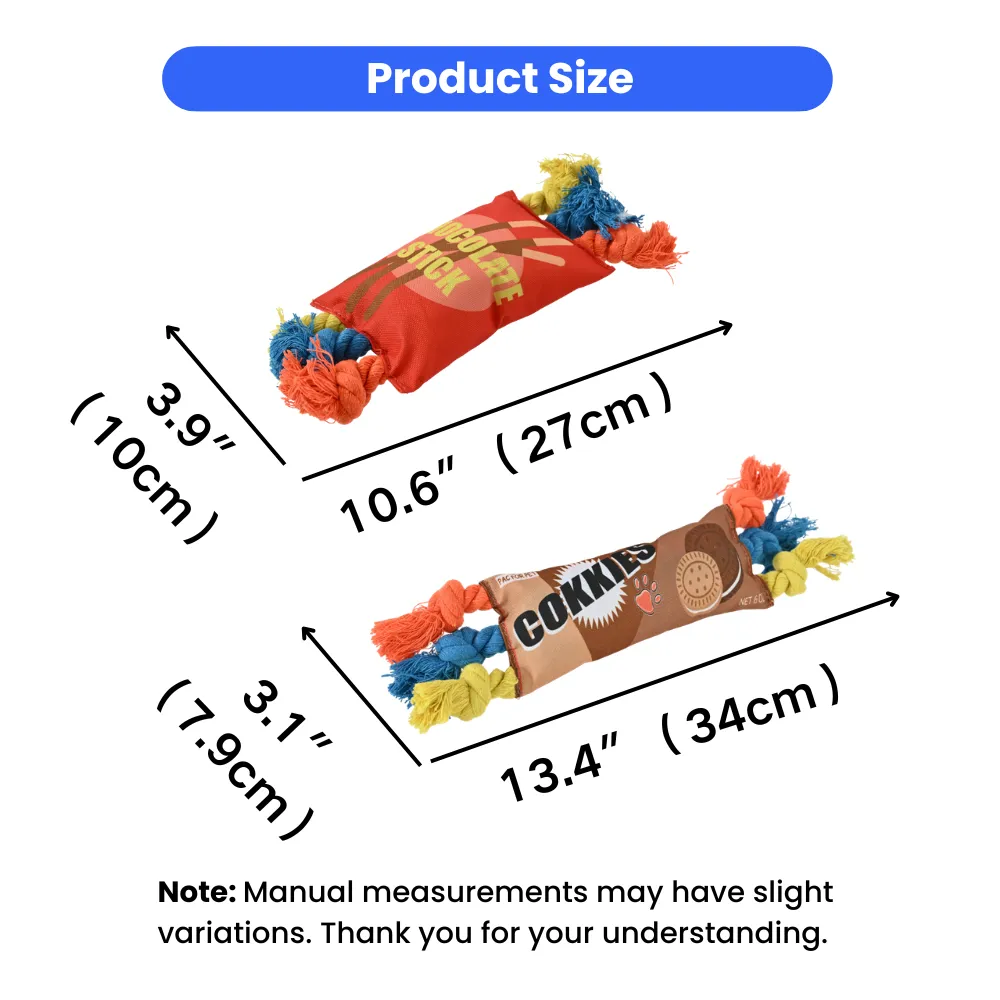 dog rope toy size dimensions inches cm durable chew toy for dogs