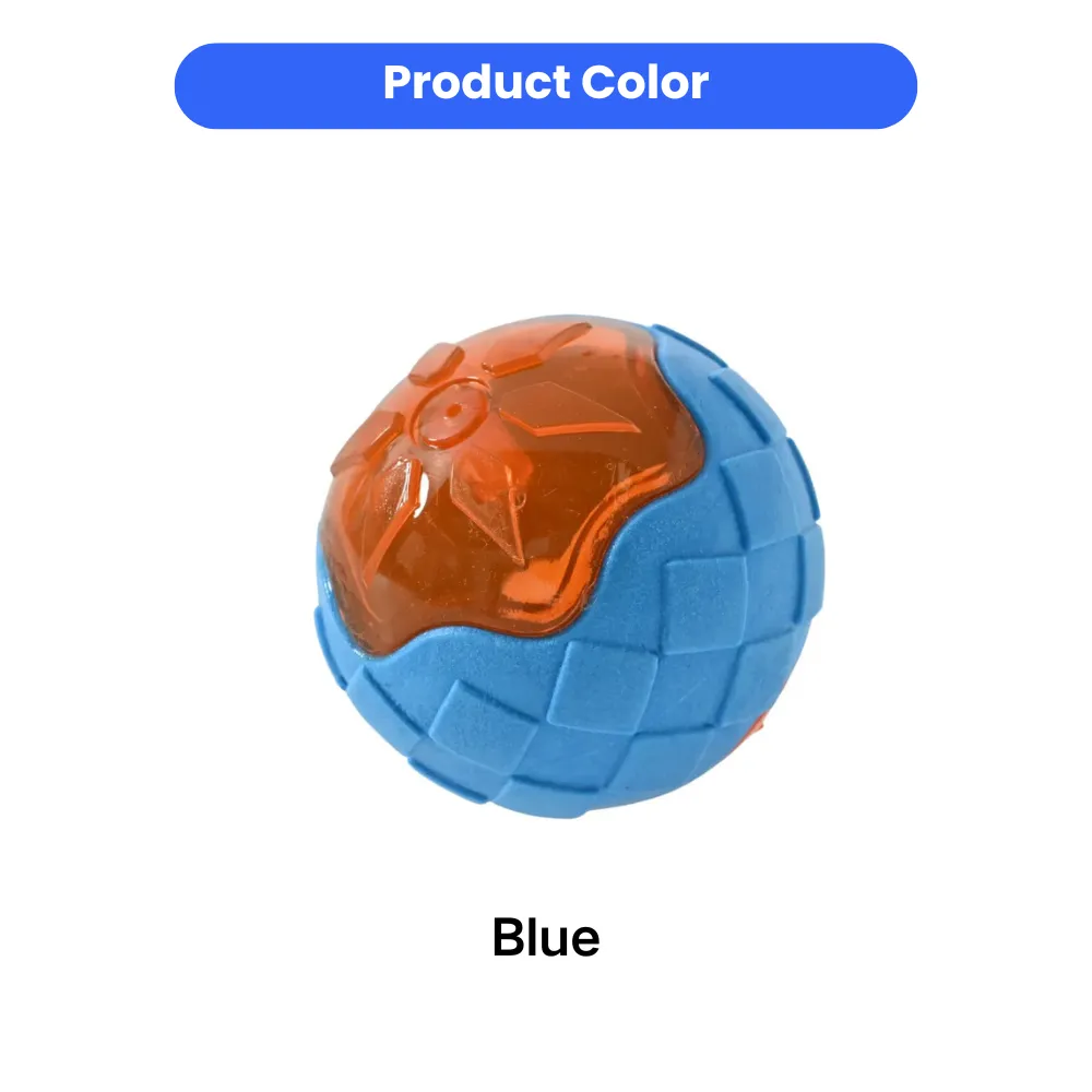 blue dog chew ball toy durable rubber interactive pet toy color option