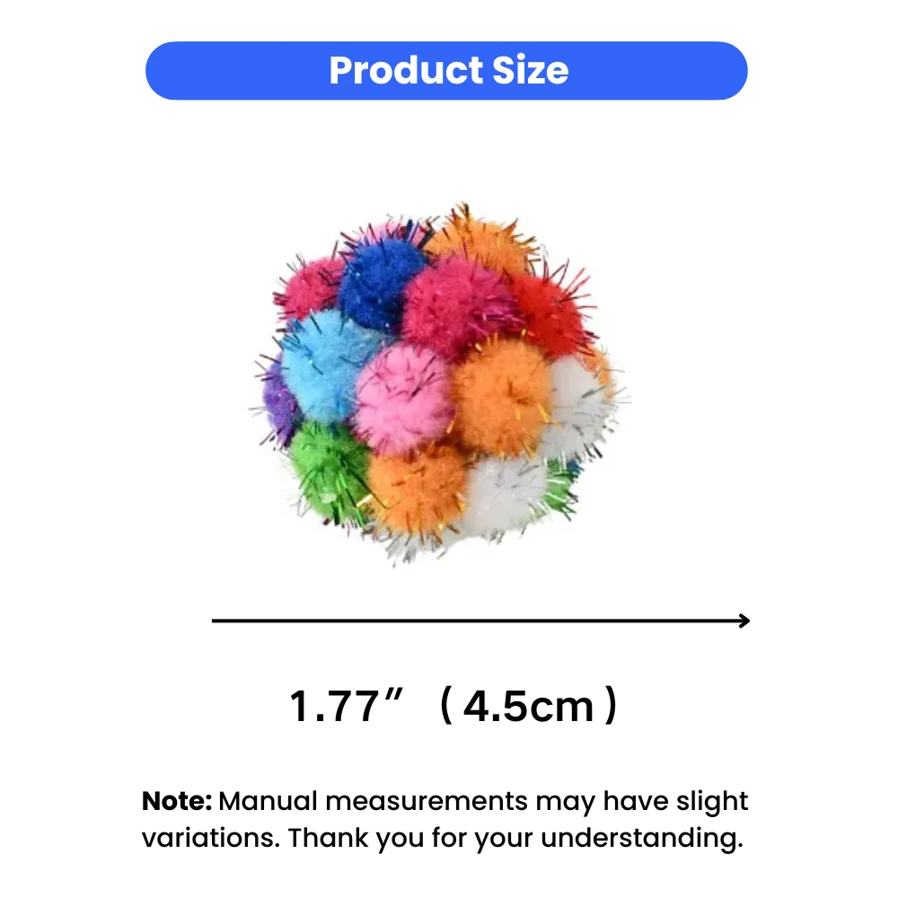 cat plush toy ball size 1.77 inch 4.5cm lightweight indoor cat toy