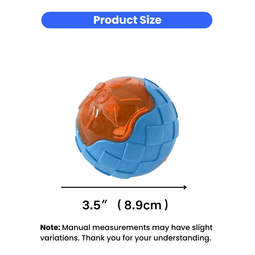 dog chew ball size 3.5 inch 8.9 cm durable rubber dog toy dimensions