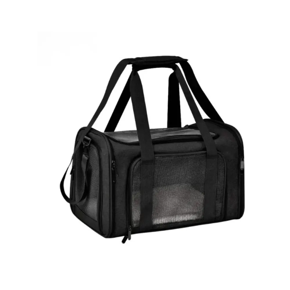 black dog carrier bag portable breathable pet carrier wholesale