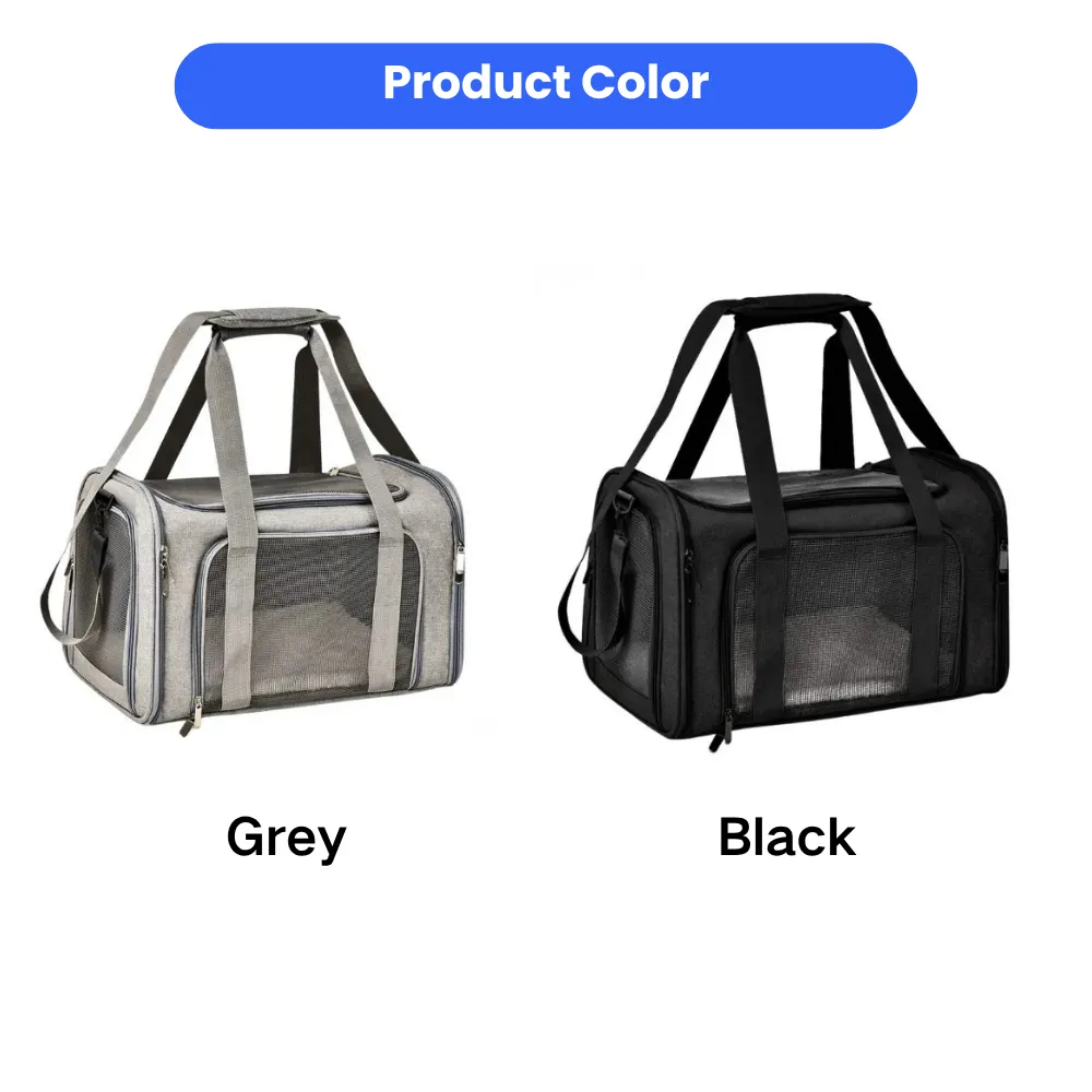 dog carrier bag grey black color options portable pet travel carrier bulk