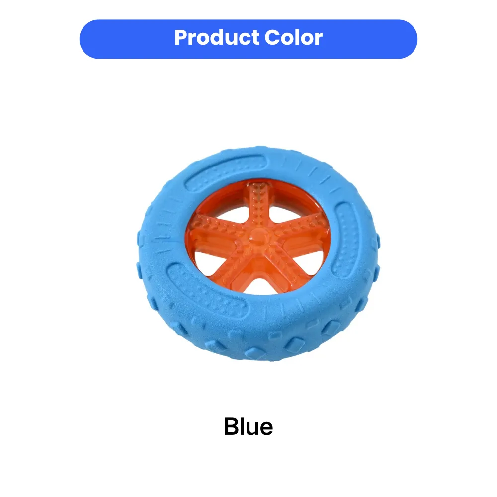 blue dog tire chew toy rubber pet toy color display wholesale dog toys