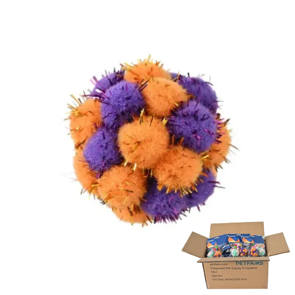 purple plush cat ball toy bulk packaging carton wholesale cat toys petfairs