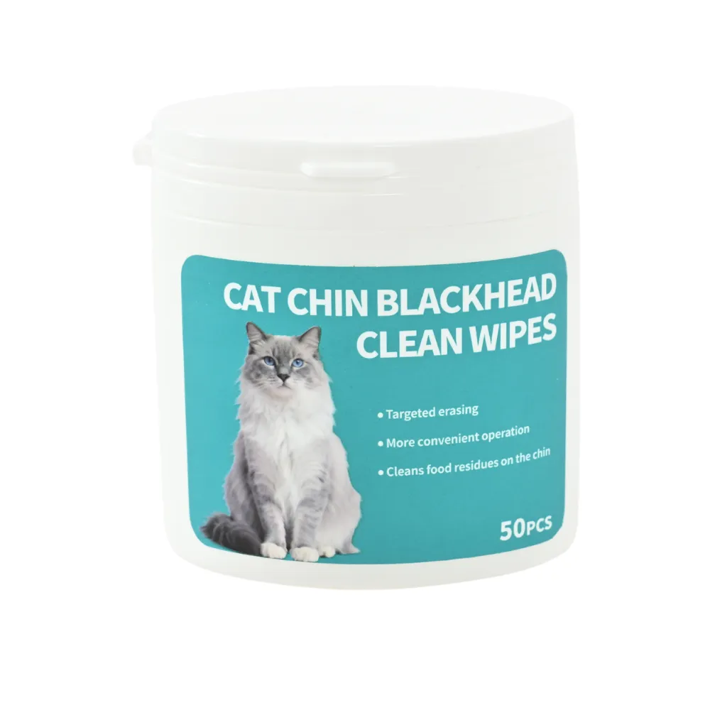 cat chin blackhead cleaning wipes 50pcs container pet grooming wipes wholesale for pet stores